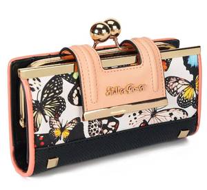 lot 86387 image: VNFIOEI Women Wallet Leather Large Capacity Womens Handbag Large Capacity Long Wallet, with 10-card slots and clips, and Zero Wallet with Buckle in the middle Butterfly.