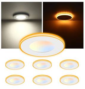 lot 86401 image: CLOUDY BAY 6 Pack 3 Inch 5CCT LED Recessed Down Light with Night Light,2700K3000K3500K4000K5000K Selectable Ultra-Thin Recessed Lighting,Dimmable Canless Wafer Downlight