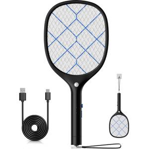 lot 86413 image: YISSVIC Electric Fly Swatter Bug Zapper Racket Rechargeable Mosquito Killer with LED Light for Indoor Home Office Backyard Patio Camping (Black)