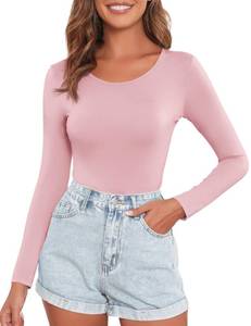 lot 86437 image: DSPSAM Plus Size Bodysuit for Women Pink Long Sleeve Going Out Tops for Women Business Shapewear Body Suits (Pink, X-Large)