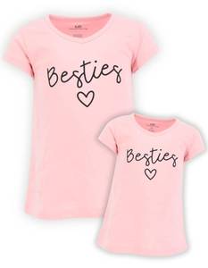 lot 86448 image: Womrns Besties Mommy and Me Outfits Mom Daughter Shirts Mothers Day Outfits Mama Mini Clothing (S, Pink) ONLY 1 shirt