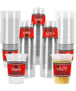 lot 82739 image: Class of 2024 Celebration - 100 Pcs 16oz Orange Graduation Plastic Cups for Graduation Party  Sturdy & Durable Drinkware for Grad Festivities  Essential Graduation Party Supplies & Decorations Orange not red