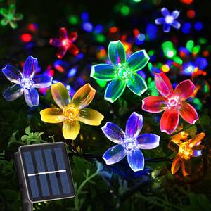 lot 83424 image: Coquimbo Solar String Flower Lights Colourful Christmas Decorations Outdoor Waterproof 23FT 50 LED Blossom Fairy Light Decorations for Garden Fence Patio Yard Christmas Tree Lawn Party