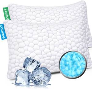 lot 83426 image: SUPA MODERN Cooling Bed Pillows for Sleeping 2 Pack Shredded Memory Foam Pillows Adjustable Cool Pillow for Side Back Stomach Sleepers Luxury Gel Pillows Queen Size Set of 2 Washable Removable Cover