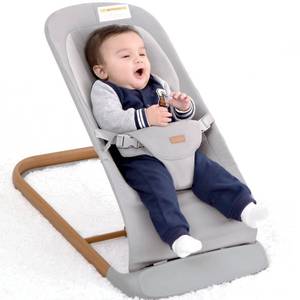 lot 83428 image: AMKE CooCon Baby Bouncer,Ergonomic Bouncer Seat for Babies with 3 Recline Positions,Portable Newborn Bouncer Seat, Mesh Design Bouncers for Infants,Gray - Retail $79.84