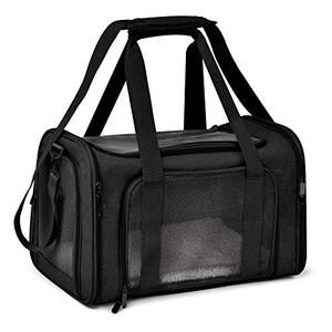 lot 83431 image: Henkelion Cat Carriers Dog Carrier Pet for Small Medium Cats Dogs Puppies up to 15 Lbs, TSA Airline Approved Soft Sided, Collapsible Travel Puppy - Black