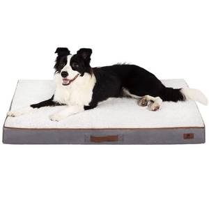 lot 83440 image: Flat Orthopedic Dog Bed-Memory Foam Dog Bed for Extra Large Dogs XL, Dog Bed for Crate with Waterproof Replacement Washable Cover, Soft Comfortable Fluffy Faux Rabbit Fur, Durable, Non-Slip
