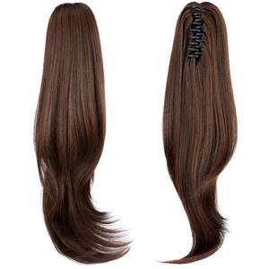 lot 83448 image: Brown ponytail extension,20 clip ponytail hair extensions ponytail curly claw hair Hair Extension Natural Looking Synthetic Hairpiece for Women