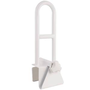 lot 83458 image: Vaunn Adjustable Bathtub Safety Rail Shower Grab Bar Handle, Stainless Steel, White
