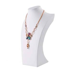 lot 83461 image: Homeanda White PU Leather Jewelry Jewellery Stand Necklace Pendant Chain Jewelry Bust Display Holder (13.4x8.2)