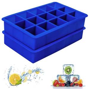 lot 83471 image: Ozera 2 Pack Silicone Ice Cube Tray, Ice Cube Trays for Freezer, Easy Release Silicone Ice Cube Molds for Whiskey, Cocktail, Chocolate
