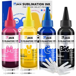 lot 83494 image: Printers Jack 400ML Sublimation Ink for Supertank 15000 C88 C88 WF7720 ET2720 ET4760 ET2760 ET2750 WF7820 Inkjet Printers Heat Press Transfer on Mugs, Plates, Polyester Shirts, Phone Cases etc