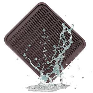 lot 83503 image: ZLR Silicone Dish Drying Mat for Kitchen Counter, Eco-Friendly Quick Dry Dish Mat, Easy Clean Multi Usage Drying Matt, Heat Resistant Trivet, 16 x 18 XL, Brown