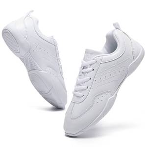 lot 83505 image: LANDHIKER Girls Cheer Shoes White Kids Cheer Sneakers Fashion Sports Tennis Shoes Training Athletic Comfortable Lightweight Breathable Shoes Flats Size