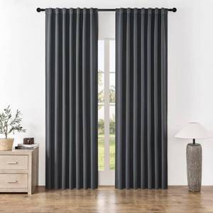 lot 83519 image: Joydeco Blackout Curtains 84 Inch Length 2 Panels Set, Black Out Curtains 84 Inch Long for Bedroom, Room Darkening Curtains & Drapes for Living Room Window (W52 x L84 Inch, Dark Grey)