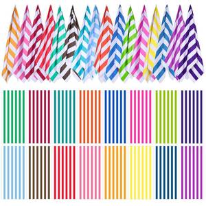 lot 83531 image: Redbaker 16 Packs 72 x 36 Inches Oversized Beach Towel Bulk Extra Large Pool Towels Set Microfiber Quick Dry Swim Towel Blanket for Women Men Adult Bath Travel(Bright Color, Stripes) - Retail $80.57