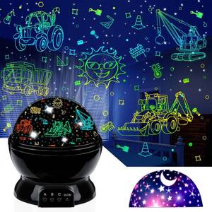 lot 83534 image: Car Truck Night Light Projector Toys for Boys Age 3-5 Toddler Tractor Nightlights 360 Degree Rotation with 17 Colors Changing Baby Ceiling Light Projector for Boys Girls Bedroom Decoration