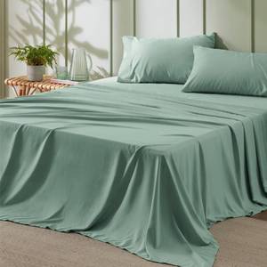 lot 83542 image: Bedsure Queen Sheet Set - Soft Sheets for Queen Size Bed, 4 Pieces Hotel Luxury Mint Green Sheets Queen, Easy Care Polyester Microfiber Cooling Bed Sheet Set
