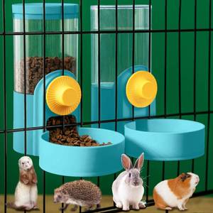 lot 83572 image: Kenond 40oz Hanging Automatic Rabbit Food Water Dispenser,Dog Cage Water Dispenser,Ferret Feeder and Water Dispenser,Gravity Cat Feeder Water Set,Cage Food Bowl for Bunny Guinea Pig Chinchilla(Green)