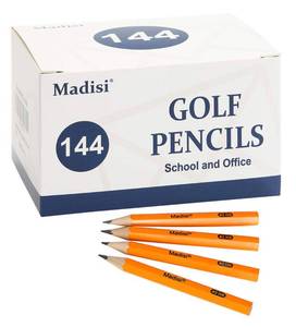 lot 83585 image: Madisi Golf Pencils, 2 HB Half Pencils, 3.5 Mini Pencils, Pre-Sharpened, 144 Count