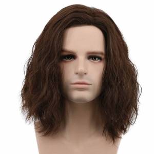 lot 83588 image: karlery Men Fluffy Short Curly Brown Wig Halloween Cosplay Wig Anime Costume Wig (1)