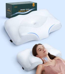 lot 83591 image: Famedio Adjustable Cervical Pillow for Neck Pain Relief, Hollow Contour Memory Foam Plus Support, Odorless Orthopedic Bed Pillows for Sleeping, Shoulder Pillow for Side Back Stomach Sleeper