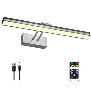 lot 83594 image: FUNCHDAY Picture Light,Wireless Wall Light Battery Operated, 3 Colors Painting Light with Remote Timer and Dimmable,Metal Art Light for Display,Artwork,Portrait,Gallery-Black Nickel