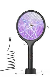 lot 84232 image: YISSVIC Electric Fly Swatter 4000V Bug Zapper Racket Dual Modes Mosquito Killer with Purple Mosquito Light Rechargeable for Indoor Home Office Backyard Patio Camping