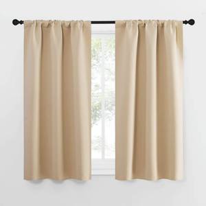 lot 84247 image: NICETOWN Blackout Room Darkening Curtains - Home Decoration Light & Noise Reducing Thermal Insulated Window Draperies with Rod Pocket Top (Biscotti Beige, 2 Panels, 29 inches Wide x 50 inches Long)