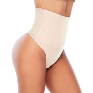 lot 84263 image: Womens Thong Shapewear Mid to High Waisted Shaper Thong WN0017(03#C Beige#no steel bone,Small)