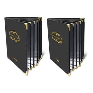 lot 84275 image: Menu-Covers 8.5 X 11 inch Restaurant - 2 Pack Menu Holder 4 Page 8 View Premium Faux Leather Transparent Black for Bar Cafe Book Folder
