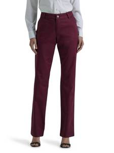 lot 84277 image: Lee Womens Petite Wrinkle Free Relaxed Fit Straight Leg Pant, Rodeo