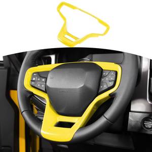 lot 84283 image: Jeliker for Bronco Steering Wheel Trim Yellow for Ford Bronco 2021 up Yellow Interior Accessories (Not fit Sport)