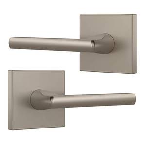 lot 84293 image: Mega Handles - Prime Dummy I Lever Door Lock Handle for Closet or French Doors I Single Side, Non-Turning I Fits All Standard Door Sizes I Screws Included - Satin Nickel (2 Pack) Covered Screws, 5