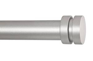 lot 84298 image: Truseren Silver Curtain Rods for Windows 28 to 48 Inch, Modern 1 Inch Heavy Duty Window Drapery Rods With Simple End Cap Finials for Home Indoor,Ourdoors