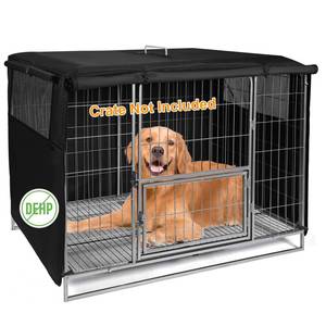 lot 84323 image: Dog Crate Cover 42 inch, Safe Low Odor Heavy Duty 600D Oxford Material, Double Doors 2 Mesh Windows Top Zip Cage Cover for Medium Sized Dog Indoor Outdoor Dog Kennel Cover 42 inch (NO CAGE)