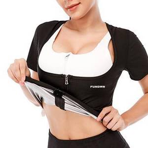 lot 84997 image: FUNOWN Sauna Suit for Women Sauna Body Shaper Sweat Suit Weight Loss Waist Trainer Shirt Fitness Workout Vest Zipper (LXL)