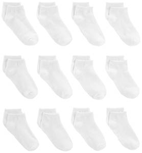 lot 85003 image: Simple Joys by Carters Baby 12-Pack Socks, White Crew, 4-5T