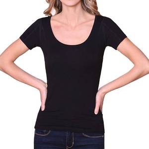 lot 85005 image: Sweatproof Undershirt for Women, Scoop Neck, Black, Sweat Pads (Extra Large)