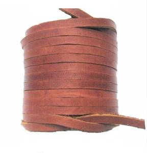 lot 85008 image: Dangerous Threads Lace Lacing Leather Topgrain Latigo Medium Saddle Brown 12 Feet 2 Pieces