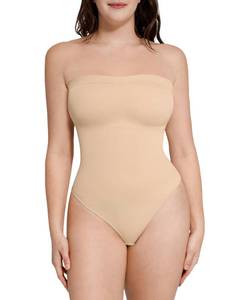 lot 85203 image: Lover-Beauty Strapless Shapewear Bodysuit Tummy Control Seamless Thong Tube Top, Nude, XSS