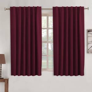 lot 85217 image: Turquoize Blackout Curtains 54 Inch Length Rod Pocket Back Tab Blackout Curtains for Bedroom Insulated Curtains Room Darkening Window Treatments for Small Windows, 52 x 54, 2 Panels,Burgundy