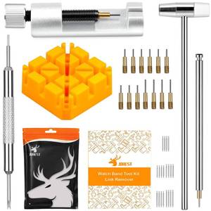 lot 85225 image: JOREST Watch Link Removal Tool, Watch Band Tool Kit, Repair Kit for Watch Bracelet Adjustment and Replacement and Resizing, With User Manual, Watch Link Remover, 20PCS Spring Bars, 13PCS Spare Needle