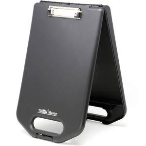 lot 85227 image: Think2Master Black Plastic Storage Clipboard with Handle and Real Hinges. Storage Area Holds 275 Letter Sized Paper.