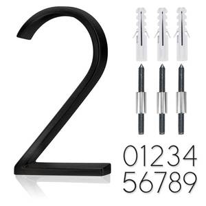 lot 85230 image: 5 Stainless Steel Floating House Number, Metal Modern House Numbers, Garden Door Mailbox Decor Number with Nail Kit, Coated Black, 911 Visibility Signage (2)