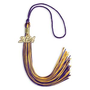 lot 85232 image: Endea Graduation Mixed Double Color Tassel with Gold Date Drop (PurpleGold, 2024)