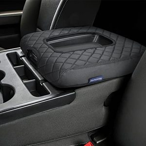 lot 85249 image: ISSYAUTO Center Console Cover Compatible with Silverado Sierra 2014-2018 with 402040 Jump Seat Leather Armrest Cover (ONLY for Split Bench Seat Console)