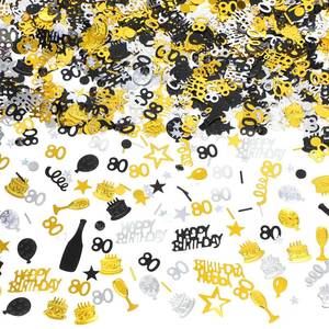 lot 85255 image: 3000 Pieces Table Confetti Happy Birthday Confetti Table Confetti Birthday Cake Confetti Foil Metallic Sequins Confetti for Table Cake Party Decoration Anniversary DIY Craft Supplies (80th)