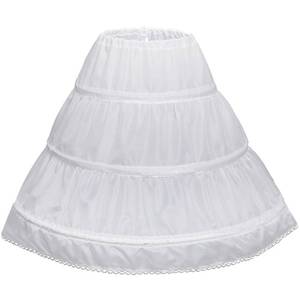 lot 85258 image: Abaowedding Girls 3 Hoops Petticoat Full Slip Flower Girl Crinoline Skirt(8-9 yrs,White)