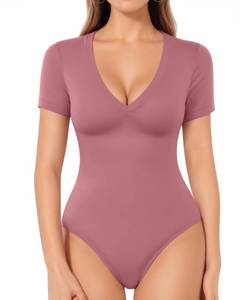 lot 85274 image: MANGOPOP Short Sleeve Bodysuit V Neck Body Suit for Women Tops XL